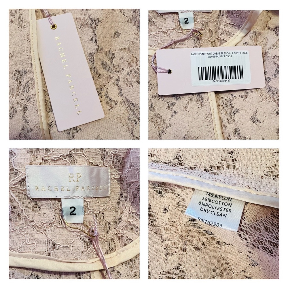 New! RACHEL PARCELL Lace Trench Coat - Picture 11 of 11